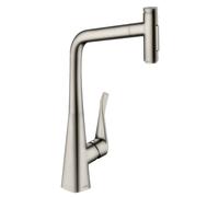 Hansgrohe M71 - Grifo de fregadero M7117-H320 con ducha extraíble, sBOX, aspecto de acero inoxidable 73816800
