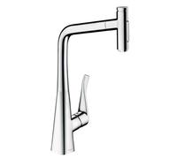 Hansgrohe Grifo de cocina Metris Select M71 monomando, ducha extraíble 2jet sBox cromo 73816000