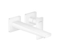 Hansgrohe Metropol Grifo monomando de lavabo empotrado con manecilla plana caño 22,5 cm, blanco mate, 32526700