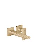 Hansgrohe Metropol Grifo monomando de lavabo empotrado con manecilla plana caño 22,5 cm, bronce cepillado, 32526140
