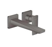 Hansgrohe Metropol Grifo monomando de lavabo empotrado con manecilla plana caño 22,5 cm, cromo negro cepillado, 32526340