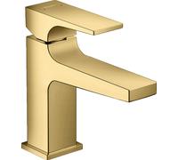 Hansgrohe Grifo monomando para lavabo Metropol 32500990, palanca, desagüe push, 127 mm, Oro pulido