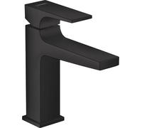 hansgrohe Metropol mezclador monomando de lavabo 110, con manija de palanca, con residuos de apertura rápida, proyección de 135mm, 32507670, Color: negro mate