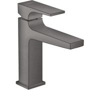 hansgrohe Metropol mezclador monomando de lavabo 110, con manija de palanca, con residuos de apertura rápida, proyección de 135mm, 32507340, Color: Cromo negro cepillado