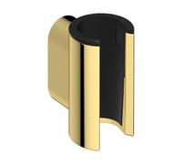 hansgrohe Porter Fine - soporte de ducha, para flexos con tuercas cónicas, soporte de alcachofa de ducha, color oro pulido, 28885990
