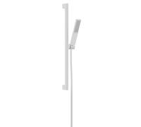 Hansgrohe Pulsify E - Conjunto de alcachofa de ducha, barra y flexo, EcoSmart,blanco mate 24370700