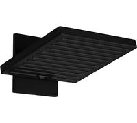 hansgrohe Pulsify E, rociador de ducha con conexión a pared, ducha fija rectangular, cabezal de ducha lluvia con 2 tipos de chorro, con sistema antical, negro mate