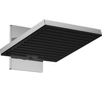 hansgrohe Pulsify E, rociador de ducha con conexión a pared, ducha fija rectangular, cabezal de ducha lluvia con 2 tipos de chorro, con sistema antical, cromo