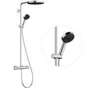 Hansgrohe Conjunto de ducha Pulsify S – termostato, rociador 26 cm efecto lluvia, 3 chorros, cromo