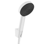 Hansgrohe Pulsify S - Conjunto de ducha con cabezal, soporte y manguera, EcoSmart+, blanco mate 24307700