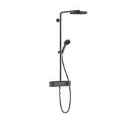 Hansgrohe Pulsify S - Conjunto de ducha con termostato, diámetro 26 cm, 3 chorros, cromo negro cepillado. 24220340