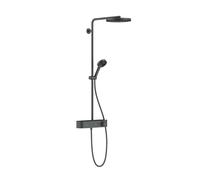 Hansgrohe Pulsify S - Conjunto de ducha con termostato, diámetro 26 cm, 3 tipos de chorro, EcoSmart, cromo negro cepillado. 24221340