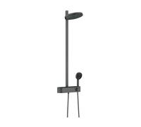 Hansgrohe Pulsify S - Conjunto de ducha con termostato, diámetro 26 cm, 3 tipos de chorro, EcoSmart, cromo negro cepillado. 24241340