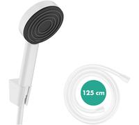 hansgrohe Pulsify S juego de soporte de ducha 105 1 tipo de chorro con manguera de ducha 125 cm, 24301700, Color: blanco mate