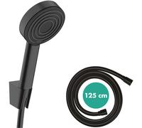 hansgrohe Pulsify S juego de soporte de ducha 105 1 tipo de chorro con manguera de ducha 125 cm, 24301670, Color: negro mate