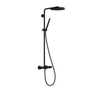 Hansgrohe Pulsify S Puro - Conjunto de ducha con termostato, diámetro 26 cm, 1 chorro, EcoSmart, negro mate 24223670