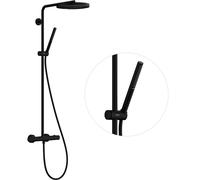 Hansgrohe Pulsify S Puro - Conjunto de ducha con termostato, diámetro 26 cm, 1 chorro, EcoSmart, negro mate 24223670
