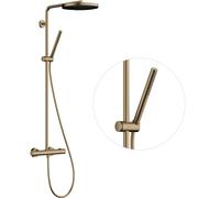 hansgrohe Pulsify S PURO sistema de ducha 260, 1jet, Ecostat Fine, teleducha 1jet, 24222140, Color: Bronce cepillado