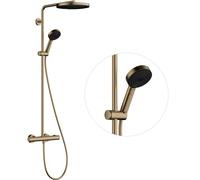 hansgrohe Pulsify S PURO sistema de ducha 260, 1jet, Ecostat Fine, teleducha 3jet, 24236140, Color: Bronce cepillado