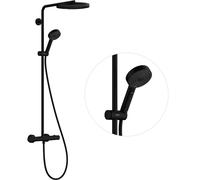 Hansgrohe Pulsify S Puro - Conjunto de ducha con termostato, diámetro 26 cm, 3 chorros, negro mate 24236670