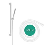hansgrohe Pulsify S set de ducha 100, 1 rociador tipo ahorro de agua, barra de ducha 65 cm, 24372700, Color: Blanco Mate
