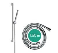 hansgrohe Pulsify S set de ducha 100, 1 rociador tipo water-saving+, barra de ducha 65 cm, 24373000, Color: cromado