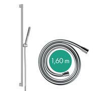 hansgrohe Pulsify S set de ducha 100, 1 rociador tipo water-saving+, barra de ducha 90 cm, 24383000, Color: cromado