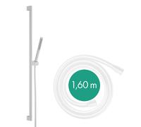 hansgrohe Pulsify S set de ducha 100, 1 rociador tipo water-saving+, barra de ducha 90 cm, 24383700, Color: Blanco Mate