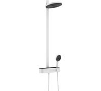 hansgrohe Pulsify S Showerpipe 260, 2 tipos de chorro (EcoSmart) con ShowerTablet Select 400, 24241700, Color: blanco mate