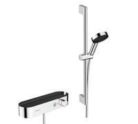 Hansgrohe Conjunto de ducha Pulsify Select 24260000, con termostato, 3 chorros, barra 65 cm, cromo
