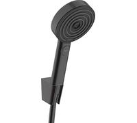 Hansgrohe Pulsify Select S - Conjunto de ducha con cabezal, soporte y manguera, 3 tipos de chorro, EcoSmart, negro mate 24306670