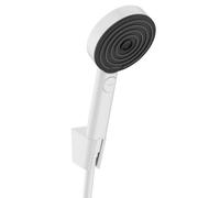 Hansgrohe Pulsify Select S - Conjunto de ducha con cabezal, soporte y manguera, 3 tipos de chorro, EcoSmart, blanco mate 24305700
