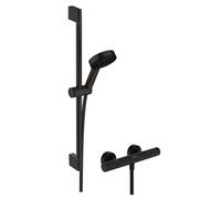 Hansgrohe Pulsify Select S - Conjunto de ducha con termostato, 3 chorros, EcoSmart, negro mate 24262670