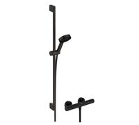 Hansgrohe Pulsify Select S - Conjunto de ducha con termostato, 3 chorros, EcoSmart, negro mate 24271670