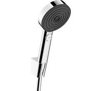 Hansgrohe Pulsify Select S - Conjunto de ducha con cabezal, soporte y manguera, 3 tipos de chorro, EcoSmart, cromo 24305000
