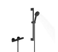 Hansgrohe Pulsify Select S - Conjunto de ducha con termostato, 3 chorros, EcoSmart, negro mate 24262670