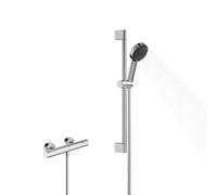 hansgrohe Pulsify Select S set de ducha 105, 3jet Relaxation, elemento Ecostat, EcoSmart, barra de ducha 650mm, 24272000, Color: cromado