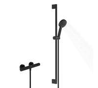 hansgrohe Pulsify Select S set de ducha 105, 3jet Relaxation, elemento Ecostat, EcoSmart, barra de ducha 900mm, 24271670, Color: negro mate