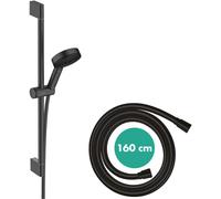hansgrohe Pulsify Select S set de ducha 105, 3jet Relaxation, in arra de ducha 650mm, 24160670, Color: negro mate