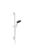hansgrohe Pulsify Select S set de ducha 105, EcoSmart, 3jet Relaxation, incl. barra de ducha 650mm, 24161700, Color: Blanco mate