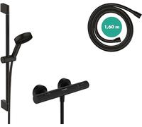 Hansgrohe Conjunto de ducha Pulsify Select S – termostato, 3 chorros, EcoSmart – negro mate