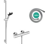 Hansgrohe Pulsify Select S - Conjunto de ducha con termostato, 3 chorros, EcoSmart, cromo 24271000