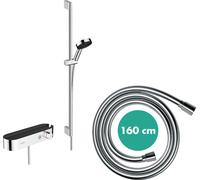 hansgrohe Pulsify Select S sistema de ducha 105, 3jet Relaxation, set incl. termostato, cromo, barra de ducha 900mm, 24270000