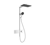 Hansgrohe Raindance Alive Q - Conjunto de ducha con termostato, 21x34 cm, 3 chorros, EcoSmart, cromo 24581000