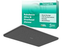 hansgrohe Raindance Alive Q - rociador de ducha, ducha fija (210 x 340 mm), cabezal de ducha lluvia con 1 tipo de chorro (PowderRain) para conexión pared y techo, blanco mate, 24530700