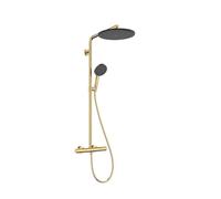 Hansgrohe Raindance Alive S Puro - Conjunto de ducha con termostato, 21x34 cm, 3 chorros, EcoSmart, acabado dorado pulido 24593990