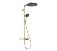 Hansgrohe Raindance Alive S Puro - Conjunto de ducha con termostato, 30 cm de diámetro, 3 chorros, EcoSmart+, acabado en oro pulido. 24594990