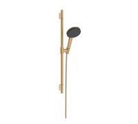 Hansgrohe Raindance Alive Select S - Conjunto de alcachofa de ducha, barra y flexo, 3 chorros,EcoSmart, bronce cepillado 24602140