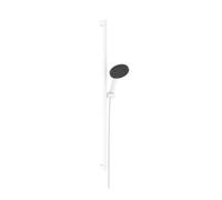Hansgrohe Raindance Alive Select S - Conjunto de alcachofa de ducha, barra y flexo, 3 chorros, EcoSmart,blanco mate 24601700