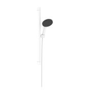 Hansgrohe Raindance Alive Select S - Conjunto de alcachofa de ducha, barra y flexo, 3 chorros, EcoSmart,blanco mate 24600700
